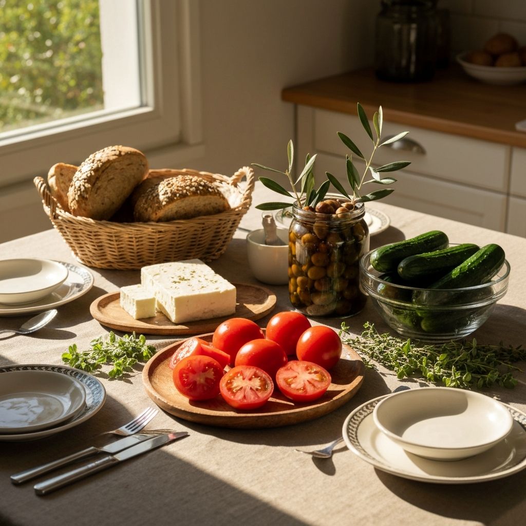 Traditional Mediterranean meal